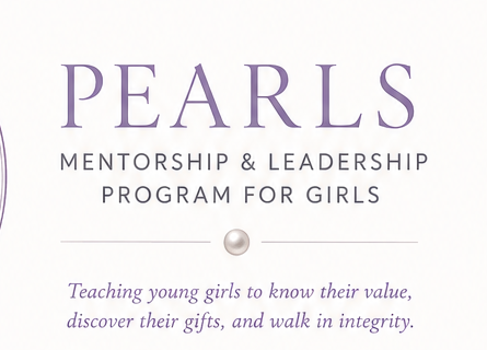 Pearls wordmark and pearl imagery